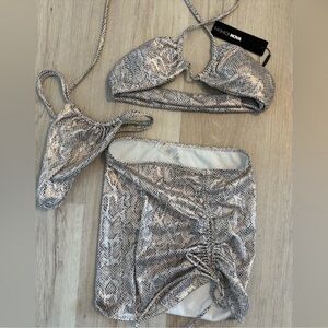 3 Piece Swim Bikini skirt Set